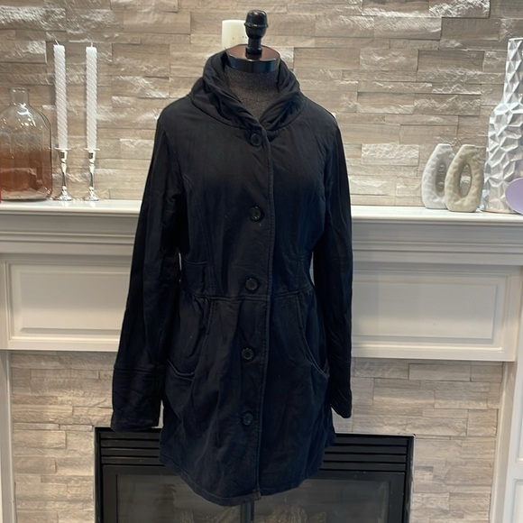 PrAna Black Button down Jacket Coat Size Large - Picture 1 of 6